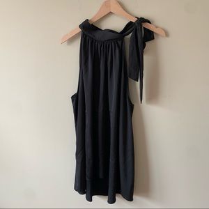 Worthington black side tie halter top size XL